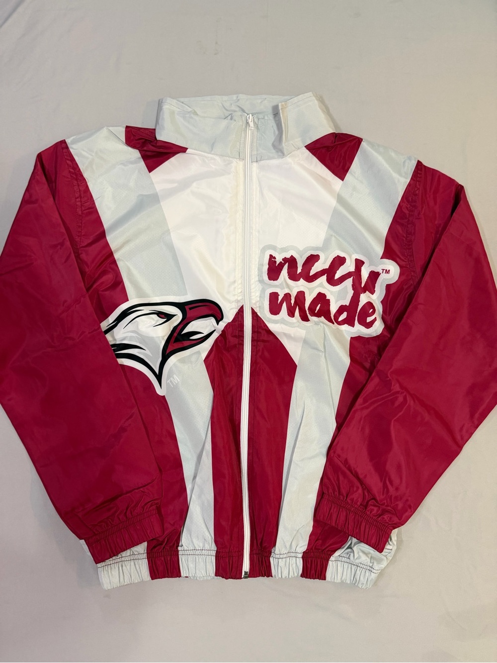 Tones of Melanin NCCU Windbreaker Jacket Full Zip Colorblock Red/White Men’s XL